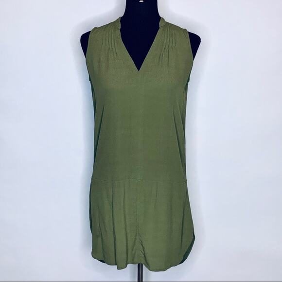 Madewell army green sleeveless v neck top size Extra Small XS - Picture 1 of 12